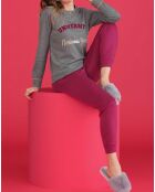 Pyjama manches longues & Pantalon Bella gris/rose