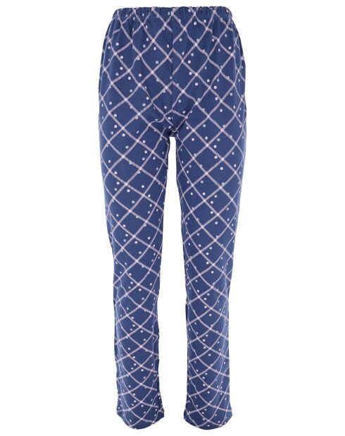 Pyjama manches longues & Pantalon Eloïne lilas/bleu