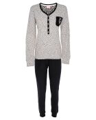 Pyjama manches longues & Pantalon Eden noir/blanc