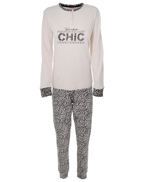 Pyjama manches longues & Pantalon Izzie beige