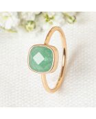 Bague Ella Aventurine verte en laiton doré