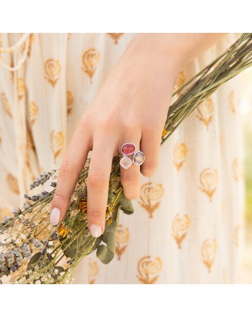 Bague Cassie Quartz en laiton doré