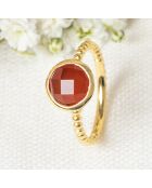 Bague Felicia Cornaline en laiton doré