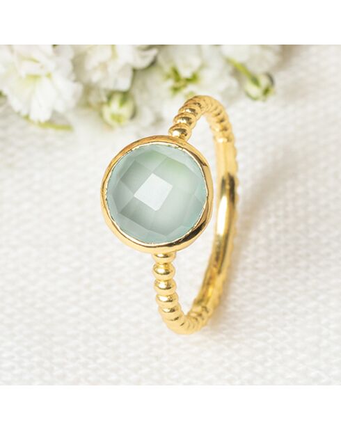 Bague Cataleya Acqua Calci en laiton doré