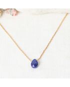 Collier Fiona Lapis bleu en laiton doré