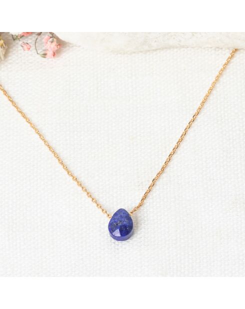 Collier Fiona Lapis bleu en laiton doré