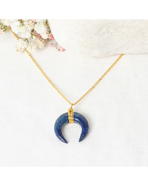 Collier Loreleï Lapis bleu en laiton doré