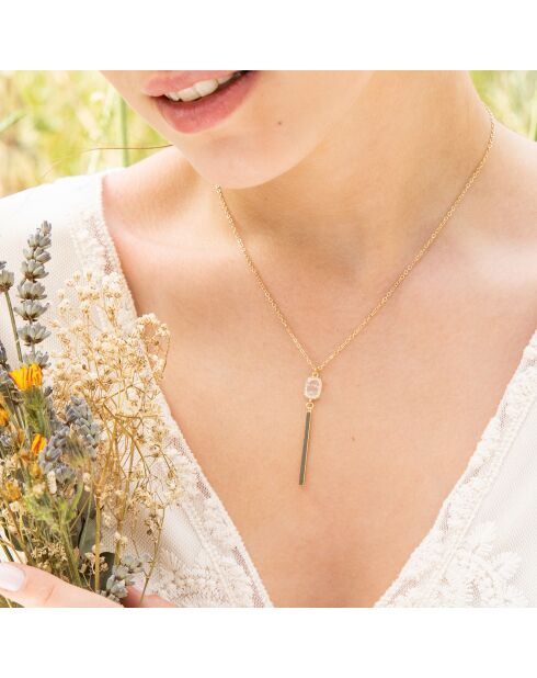 Collana Louna Cristal in ottone dorato