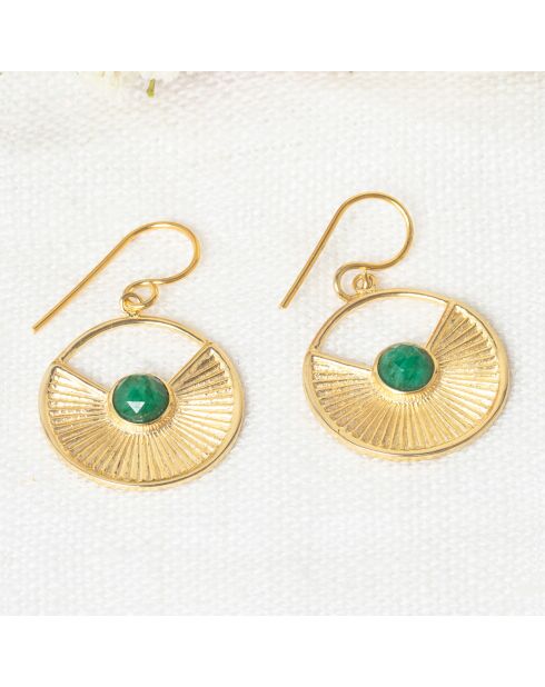 Boucles d'oreilles Cyanite en laiton doré