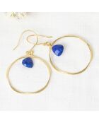 Boucles d'oreilles Véro Lapis Lazuli en laiton doré