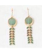 Orecchini Santelena Aventurine in ottone dorato