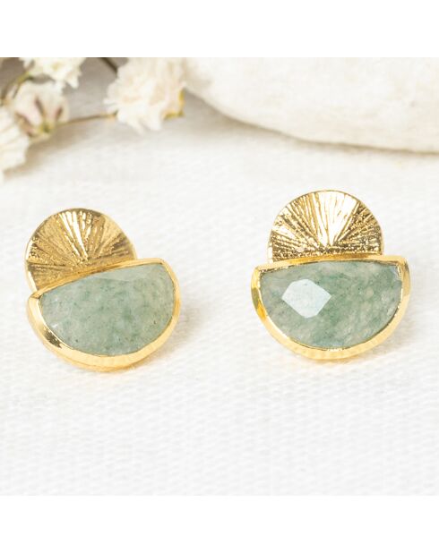 Estela Jade gouden koperen oorbellen