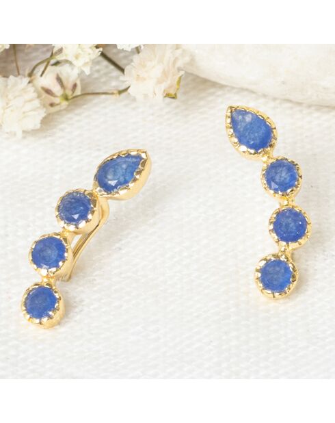 Boucles d'oreilles Myro Jade en laiton doré