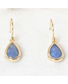 Boucles d'oreilles Lila Aventurine en laiton doré