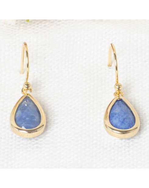 Boucles d'oreilles Lila Aventurine en laiton doré