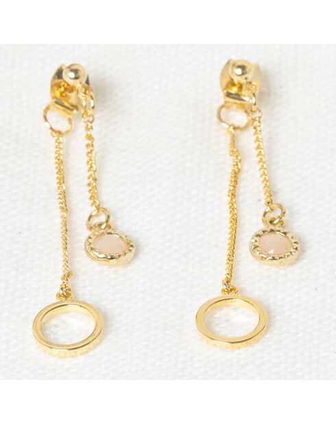 Manuela rosa Aventurin-Ohrringe aus Goldmessing