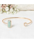 Jonc Dorine Nacre & Amazonite en laiton doré