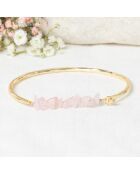 Jonc Célie Quartz en laiton doré