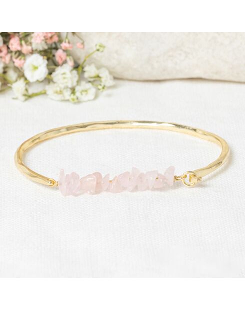 Jonc Célie Quartz en laiton doré