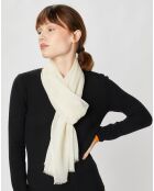 Écharpe en Laine & Soie Voile écrue - 50x180 cm