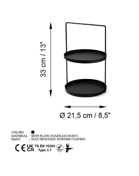 Accessoire décoratif en métal noir - 21x23 cm