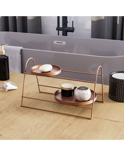 Accessoire décoratif en métal cuivré - 35x22x21 cm