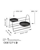 Accessoire décoratif en métal noir - 35x22x21 cm