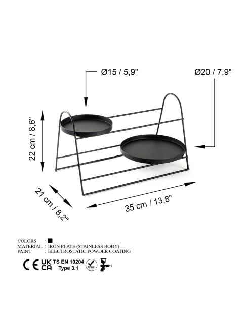 Accessoire décoratif en métal noir - 35x22x21 cm
