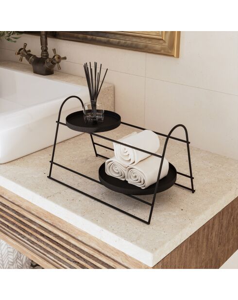 Accessoire décoratif en métal noir - 35x22x21 cm