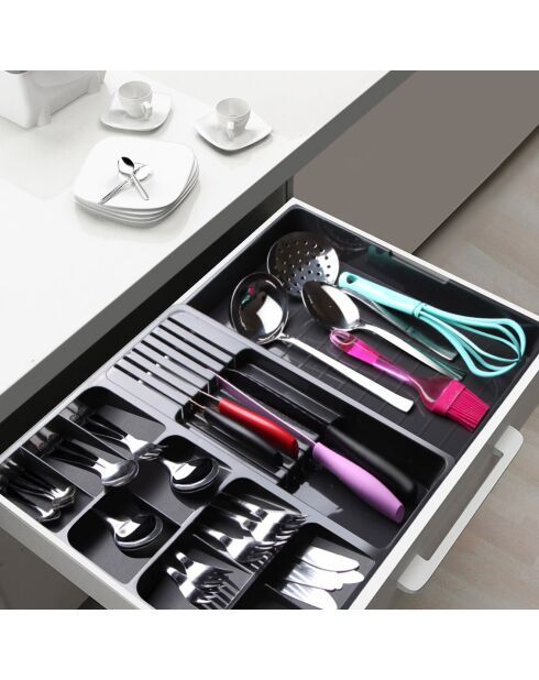 Porte-couverts noir - 50x40x6.5 cm