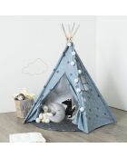 Tipi 5 Pieds bleu  - 130x130x160 cm