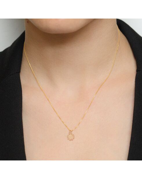 Pendentif Médaillon Flora or jaune