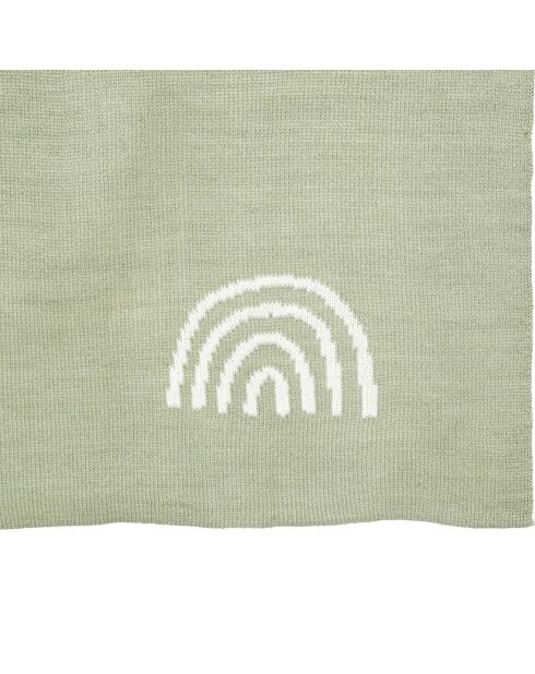 Couverture tricot bébé verte - 100x80x0.2 cm