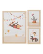 3 Cadres Circus beiges - 30x1.5x40 cm