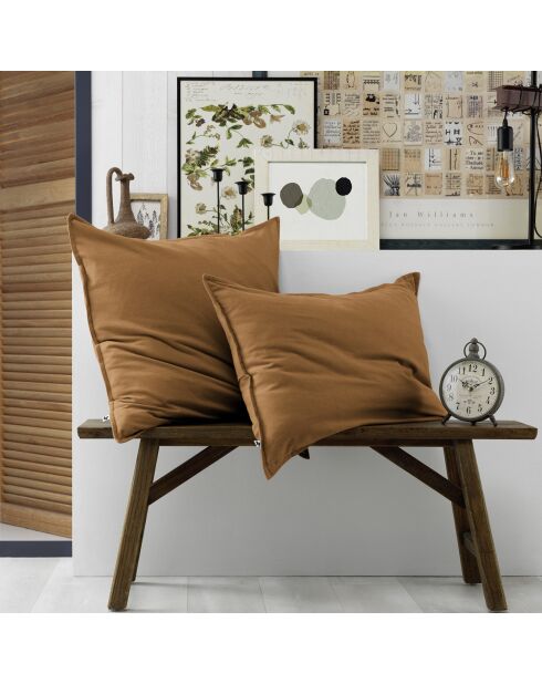 Funda de almohada de franela Candice camel