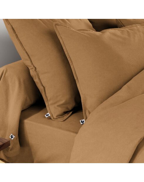 Funda de almohada de franela Candice camel