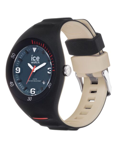 Montre Homme en Silicone P. Leclercq Medium 3H noir/beige