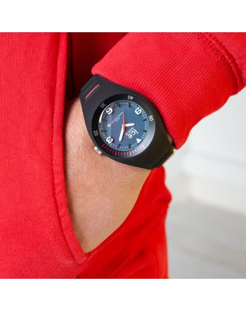 Montre Homme en Silicone P. Leclercq Medium 3H noir/beige