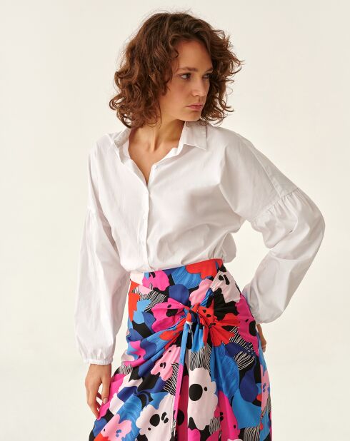Fanna roze rok met bloemenprint