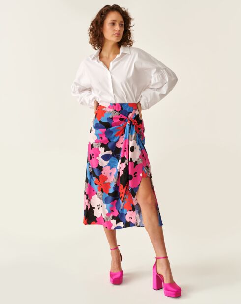 Fanna roze rok met bloemenprint