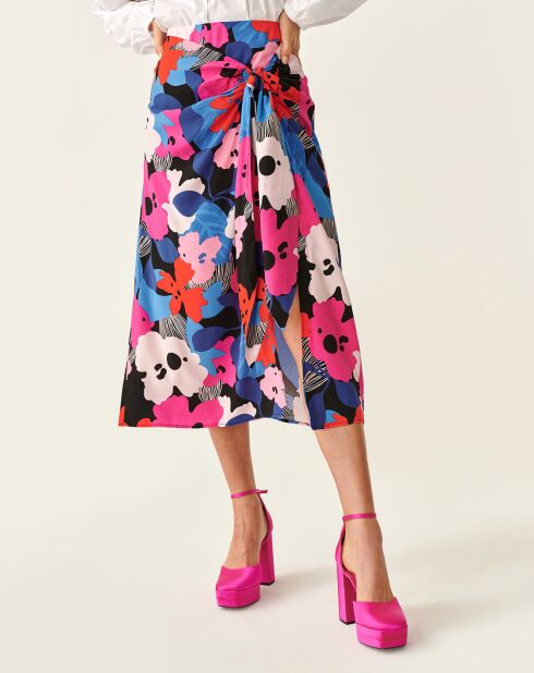 Fanna roze rok met bloemenprint