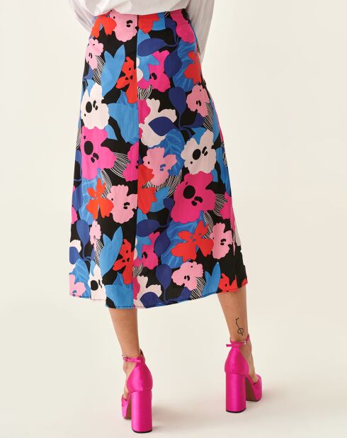 Fanna roze rok met bloemenprint