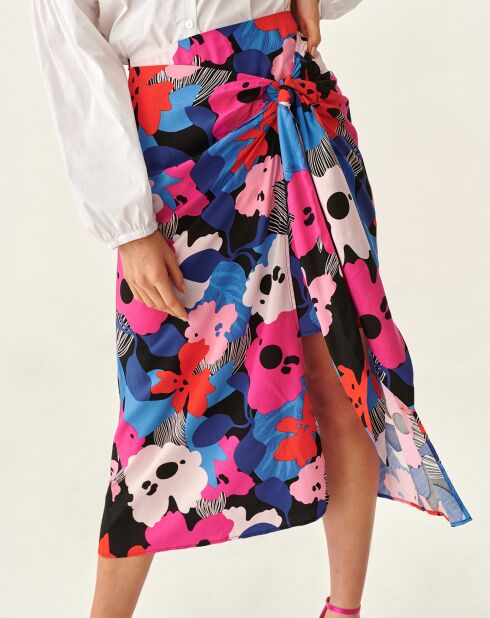 Fanna roze rok met bloemenprint