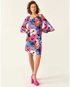 Abito rosa floreale Sandra 1