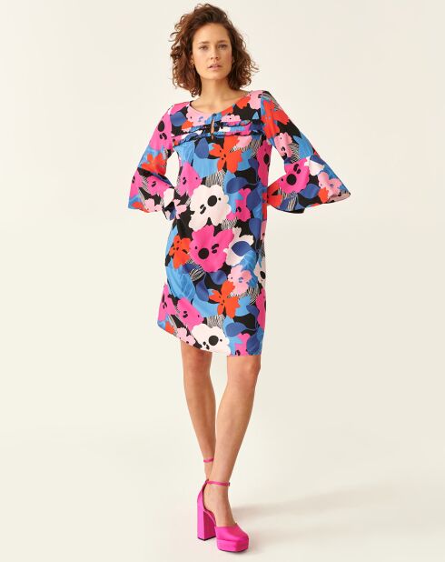 Abito rosa floreale Sandra 1