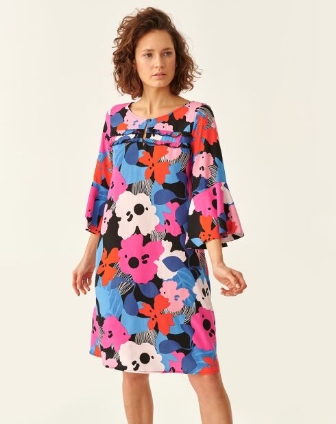 Abito rosa floreale Sandra 1