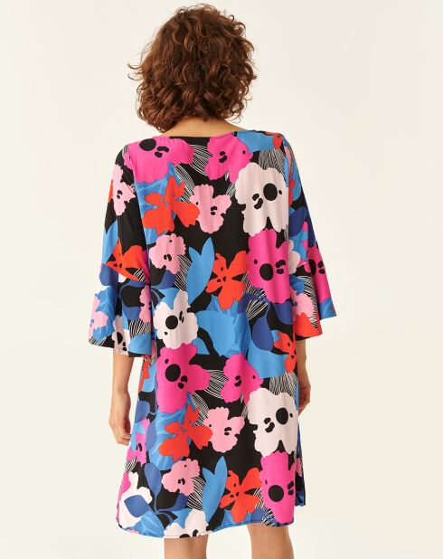 Abito rosa floreale Sandra 1