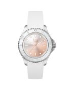 Montre Femme en Silicone Ice Steel Small 3H blanc/rose