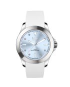Montre Femme en Silicone Ice Steel Classic Medium 3H blanc/bleu pastel