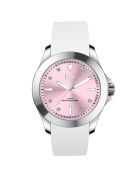 Montre Femme en Silicone Ice Steel Classic Medium 3H blanc/rose pastel